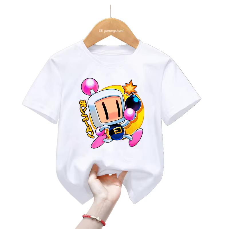 Super Bomberman camiseta infantil estilo kawaii manga corta - imagen 3