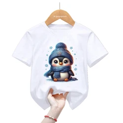 Camiseta infantil veraniega con globos de pingüinos – Kawaii Harajuku