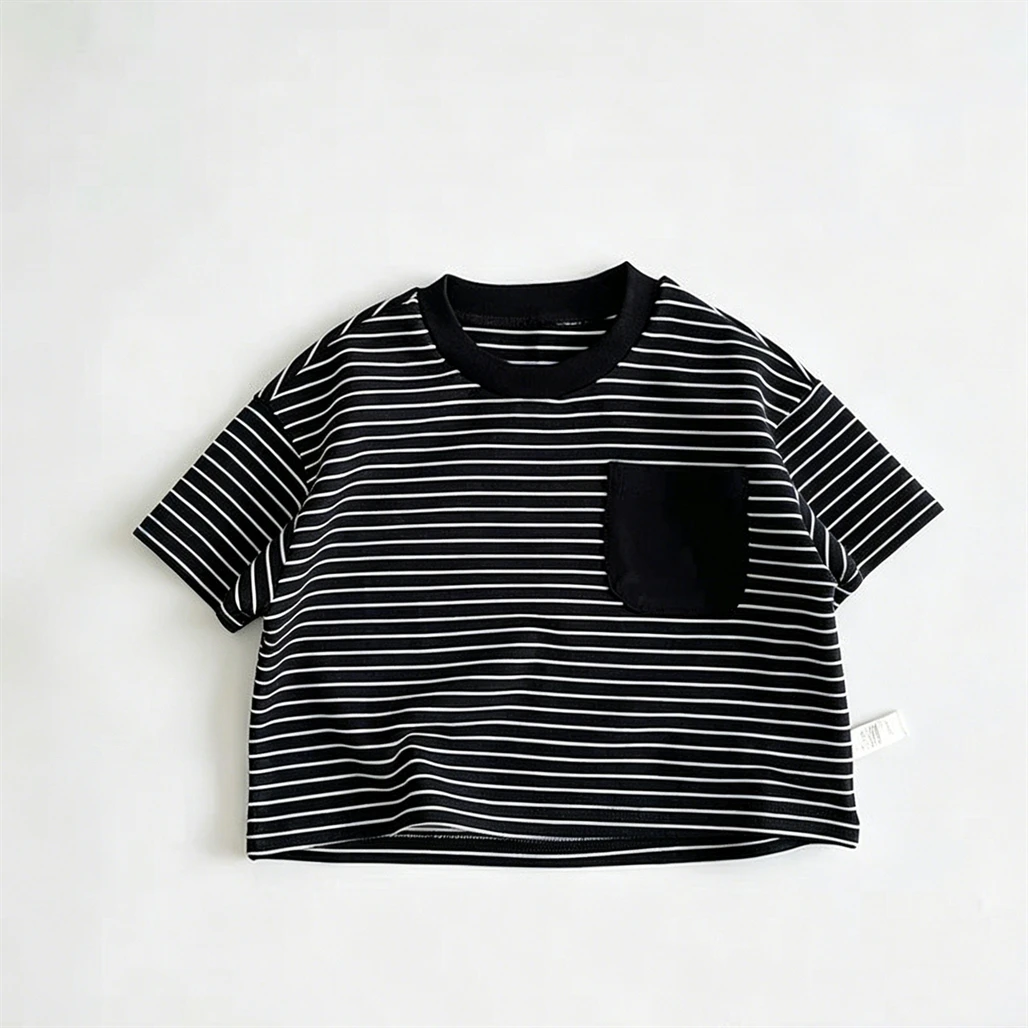 Camiseta básica niño de algodón cuello redondo, manga corta para verano - imagen 3