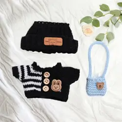 Conjunto de ropa para muñecas: suéter y sombrero con bolsa