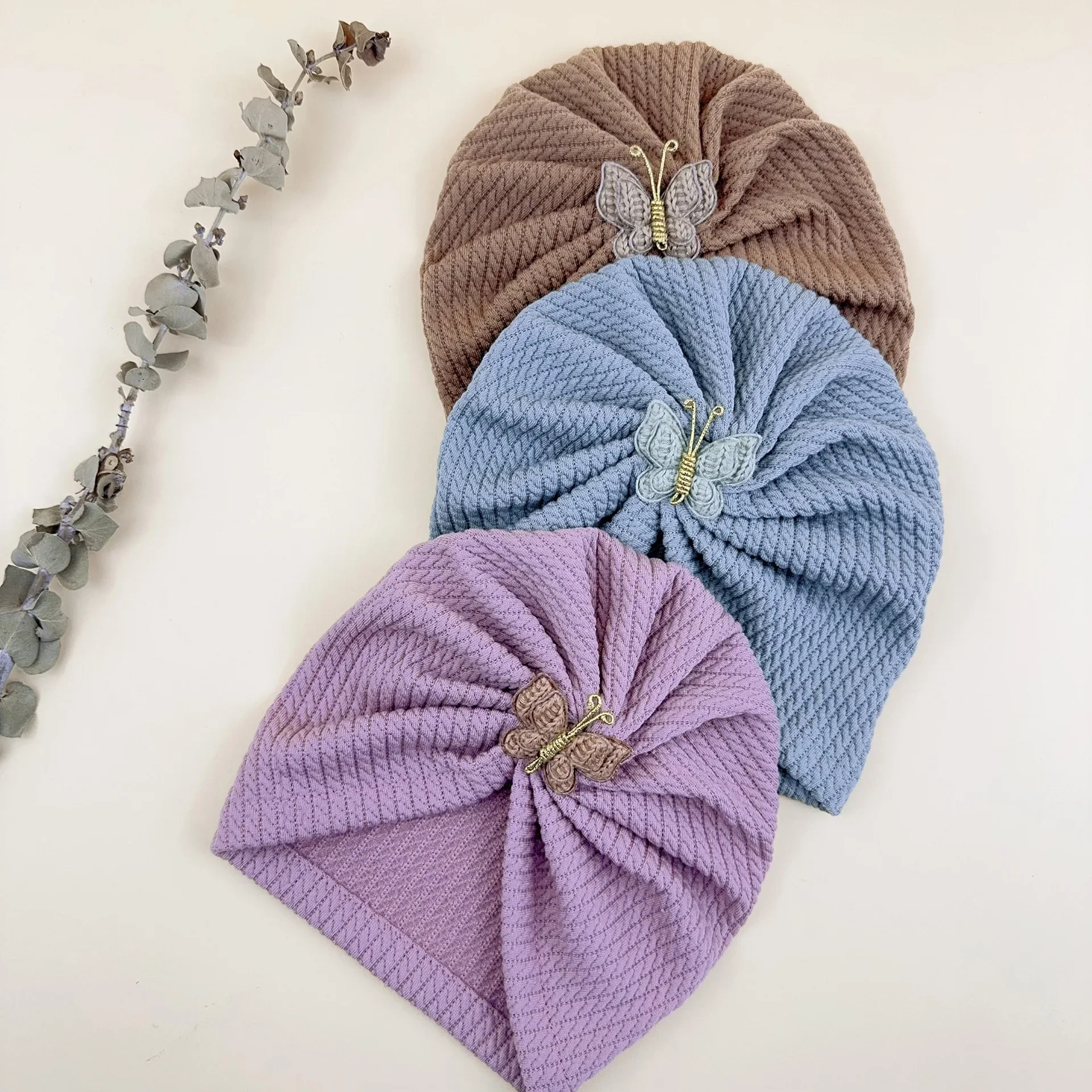 Gorro bebé mariposa tipo jersey para recién nacidos - imagen 4