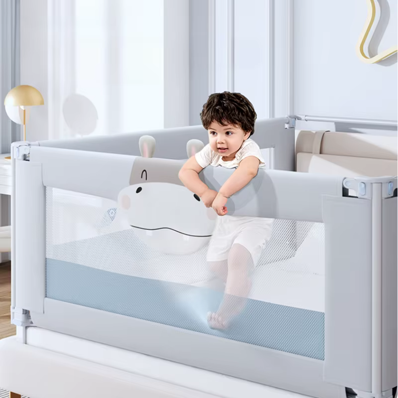 Barandilla de cama anticaída para bebé – Tres lados sin perforación - imagen 3