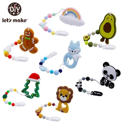 Conjunto Montessori para chupete con cadena mordedora de silicona