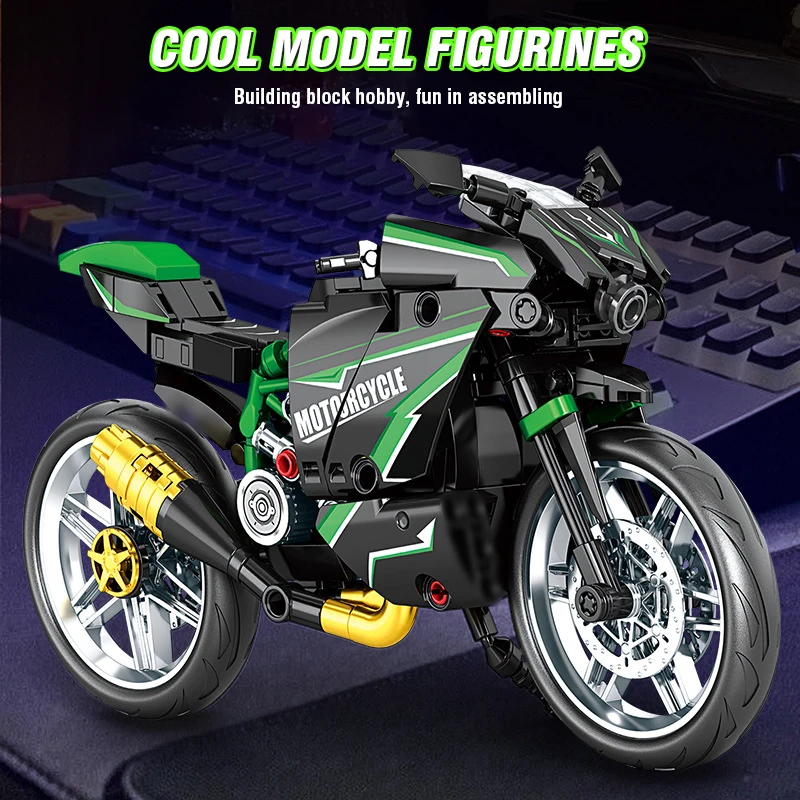 Bloques de construcción moto retro para carreras urbanas - imagen 2