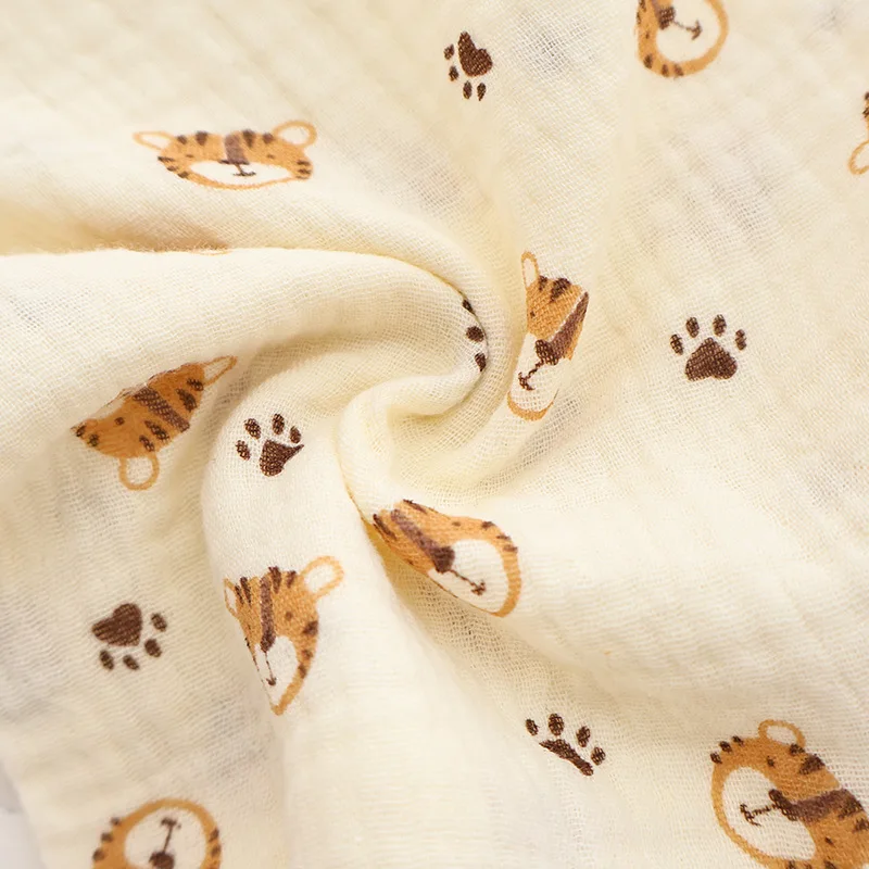 Baberos pañuelo triangular de algodón y lino con oso - imagen 4
