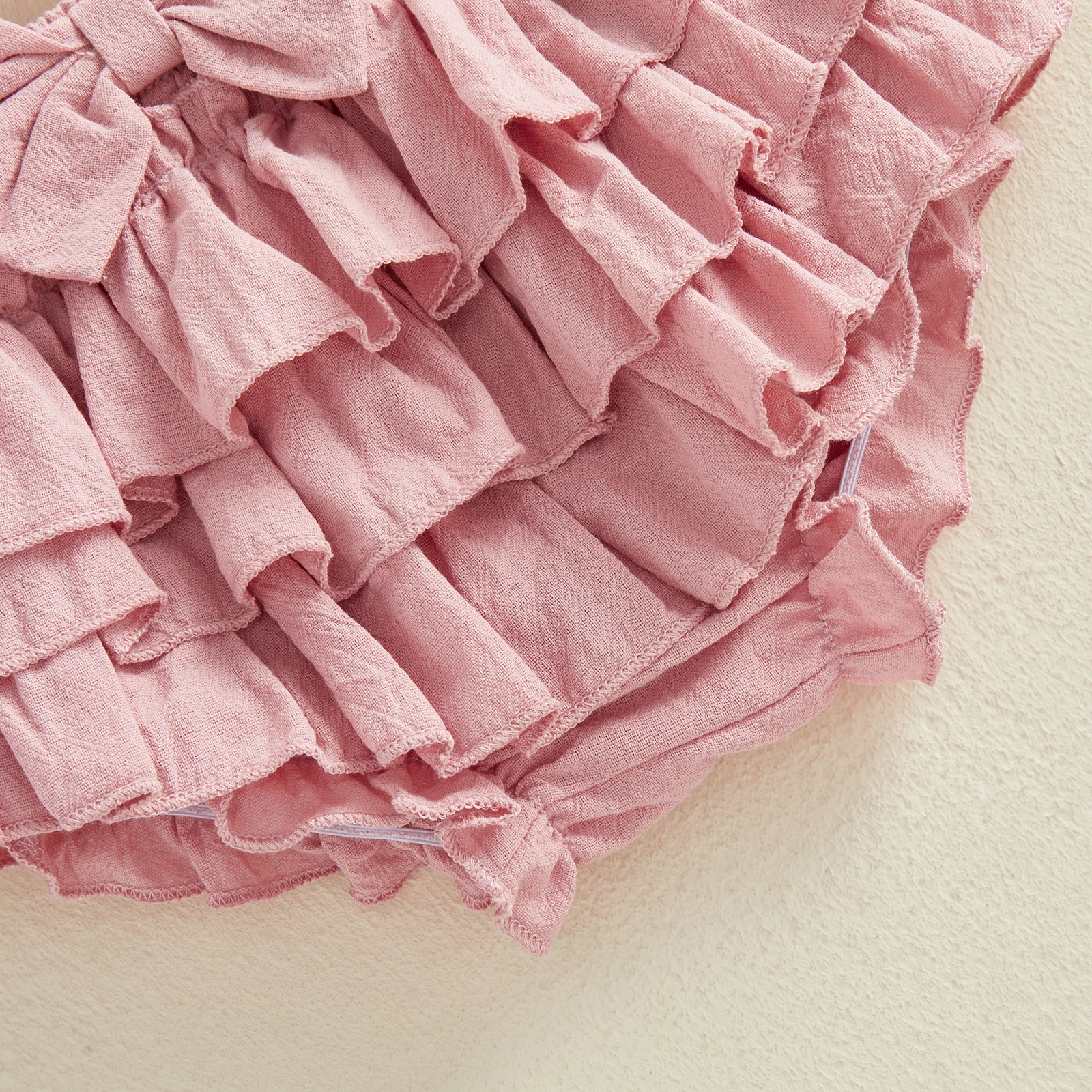 Conjunto de otoño para bebé niña con pelele, volantes y diadema - imagen 3