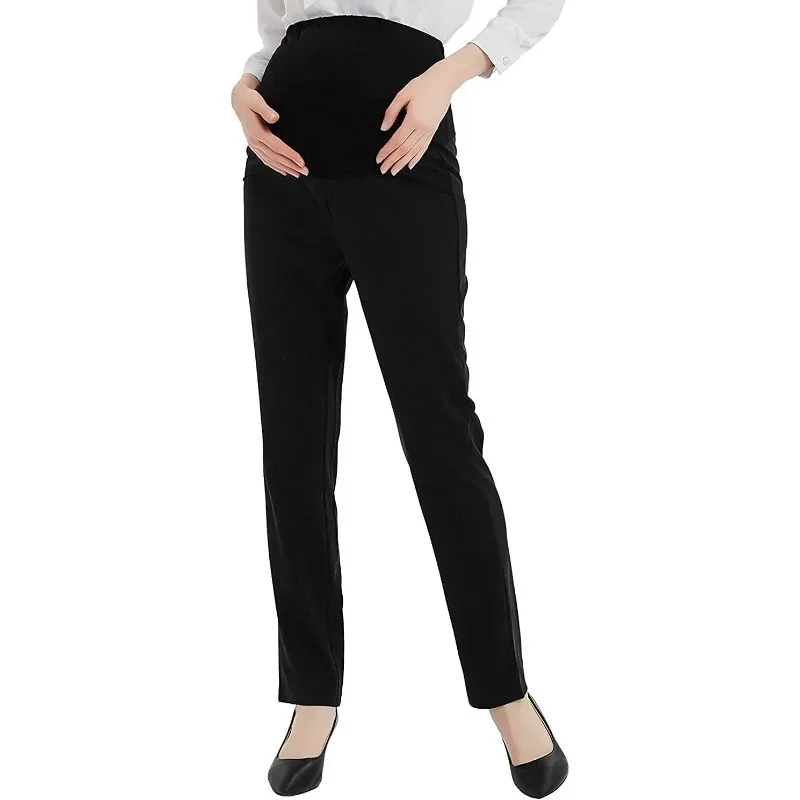Pantalones vaqueros de maternidad cintura alta elástica para oficina - imagen 2
