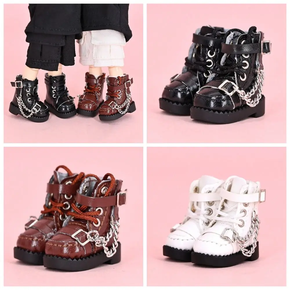 Botas de caña alta Obitsu 11 de cuero con cadena metálica