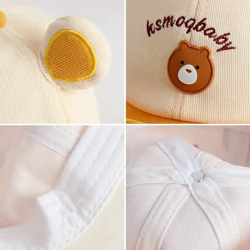 Gorro con visera de béisbol con orejas de oso para niños - imagen 3