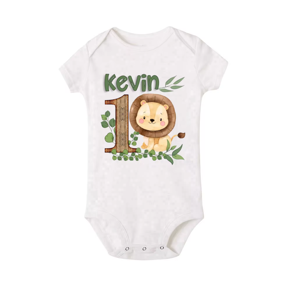 Pelele de safari personalizado con nombre para bebé recién nacido - imagen 3