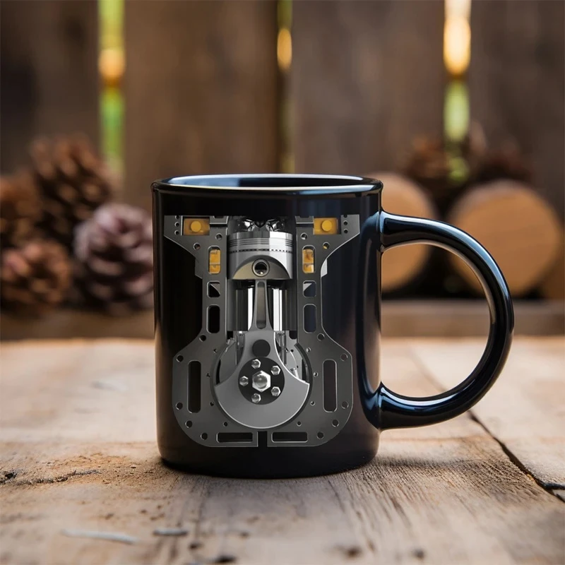 Taza infantil de cerámica boca ancha con diseño mecánico - imagen 2