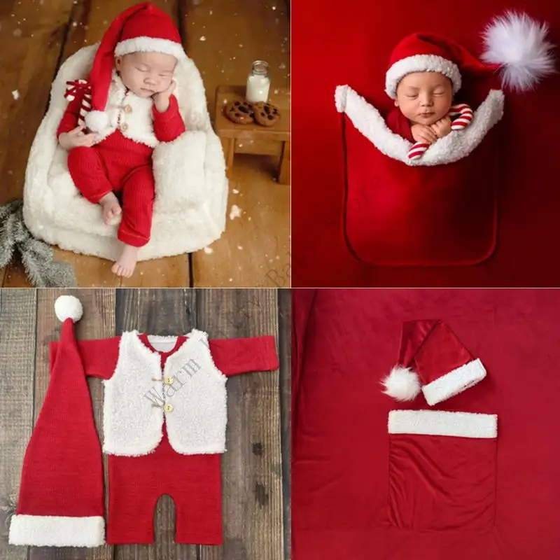 Traje de Papá Noel para bebé recién nacido – Cómodo y transpirable