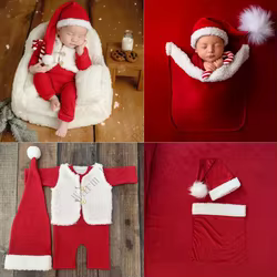 Traje de Papá Noel para bebé recién nacido – Cómodo y transpirable