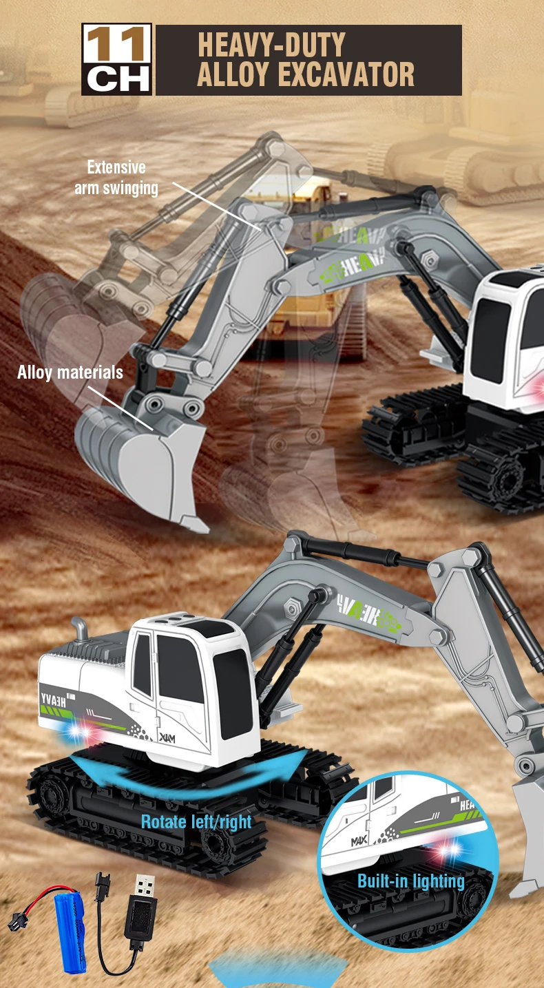 Set de la excavadora RC y accesorios