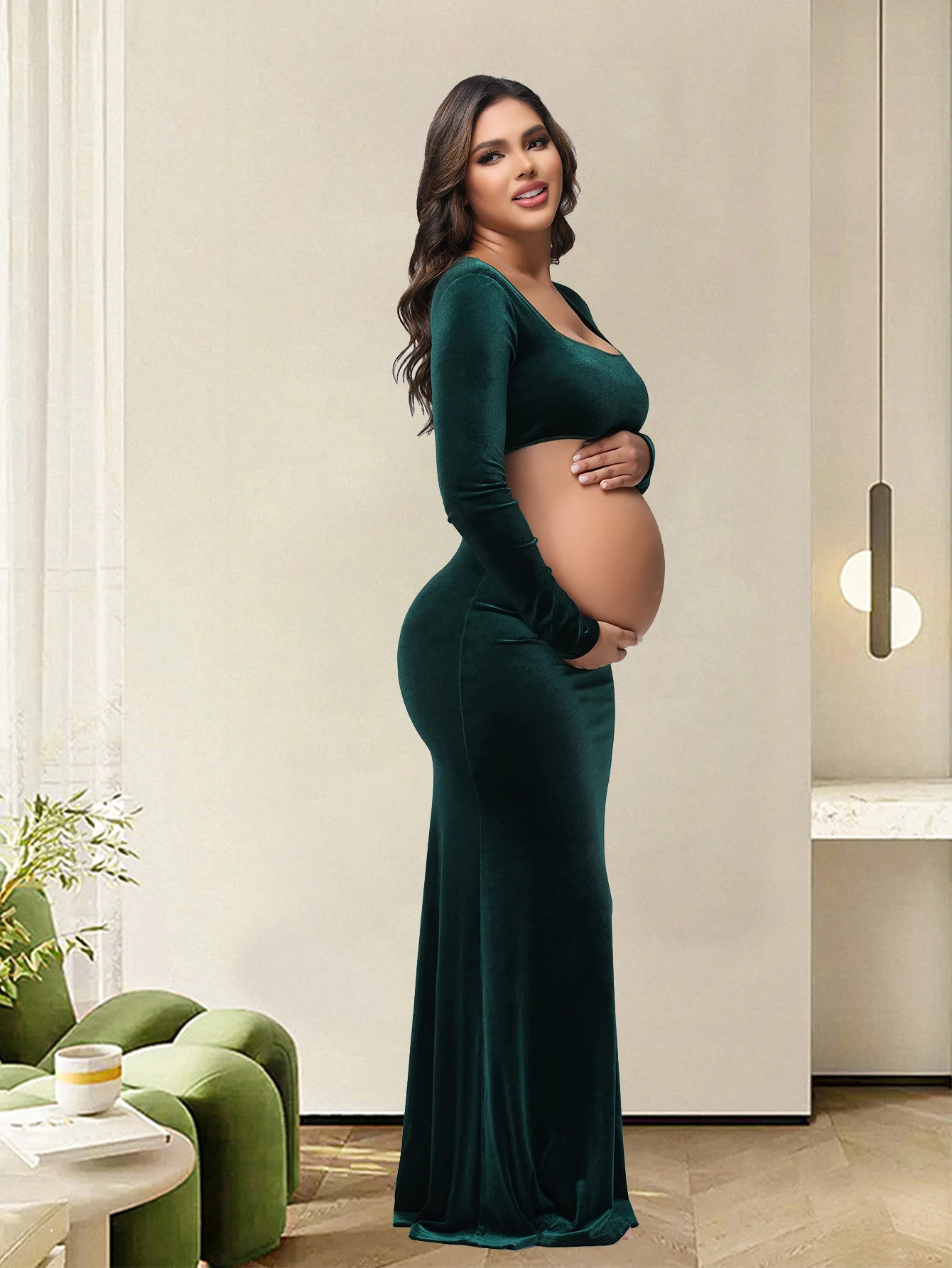 Posado y uso en sesión de maternidad