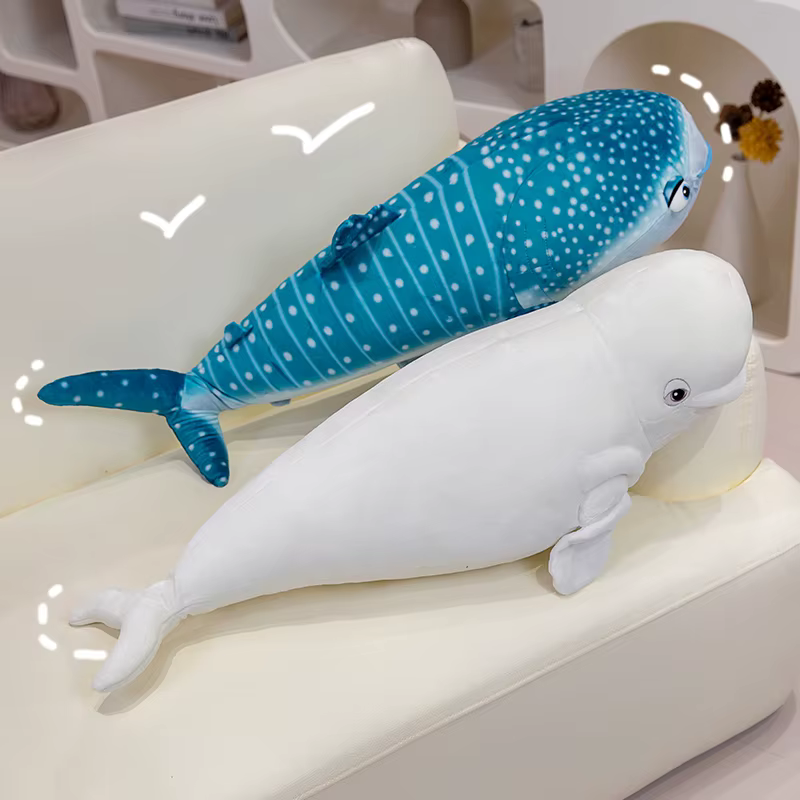 Almohada peluche tiburón azul realista, animales marinos - imagen 2