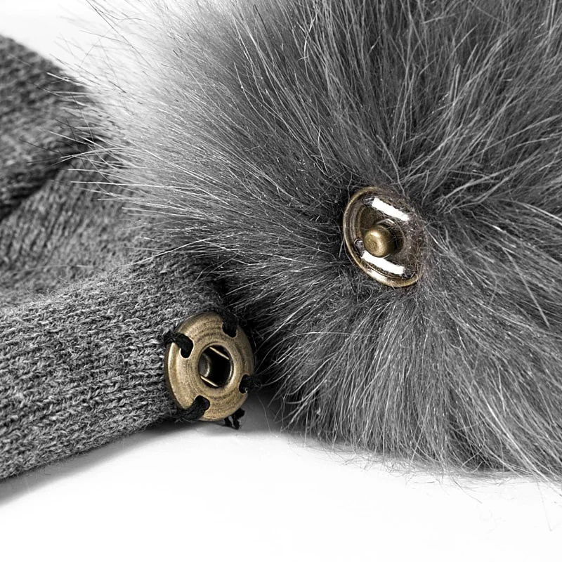 Gorro de bebé con pompones – Tejido suave antiviento para niño y niña - imagen 5