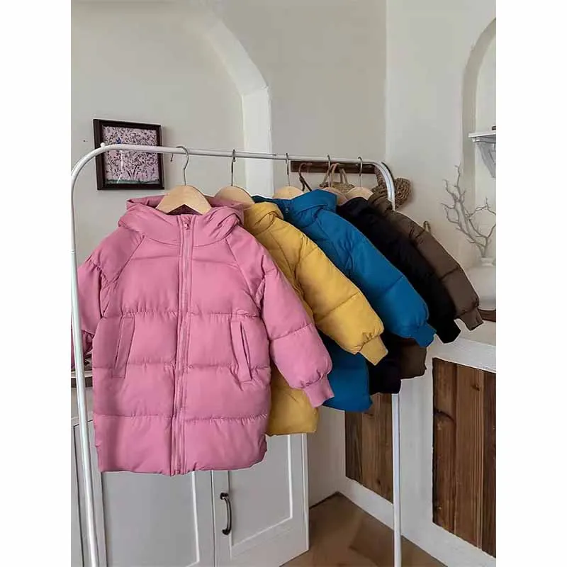 Abrigo acolchado con capucha para niños y niñas – largo cálido - imagen 4