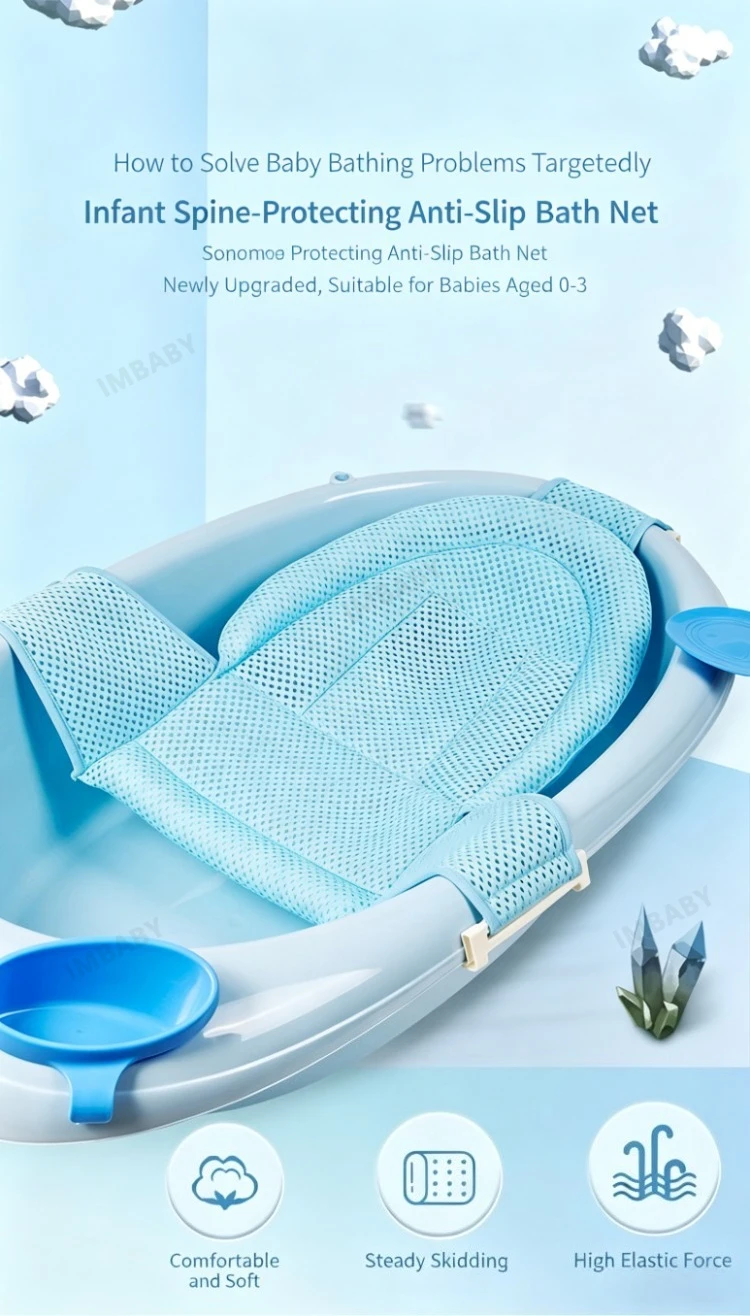Red de soporte para baño de bebés con malla transpirable