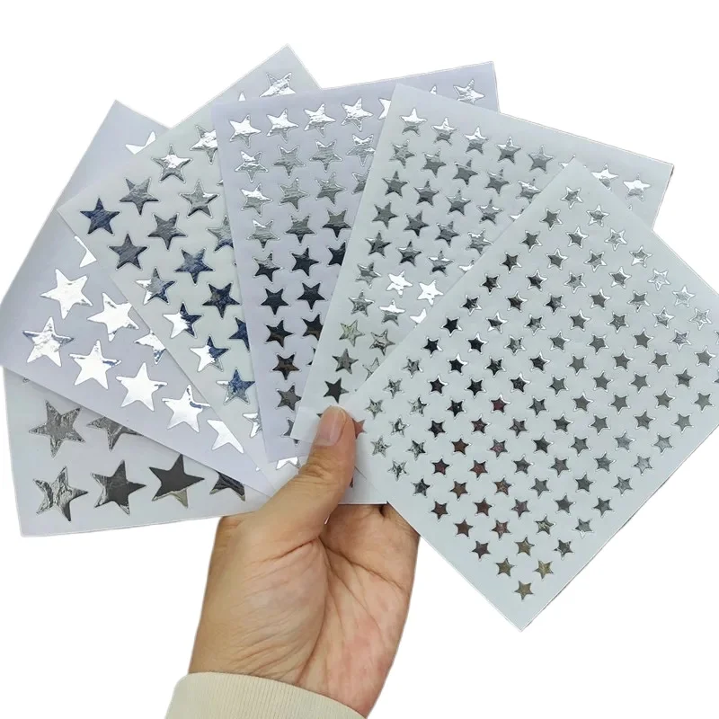 Pegatinas de estrellas plateadas para recompensar a niños en la escuela - imagen 4