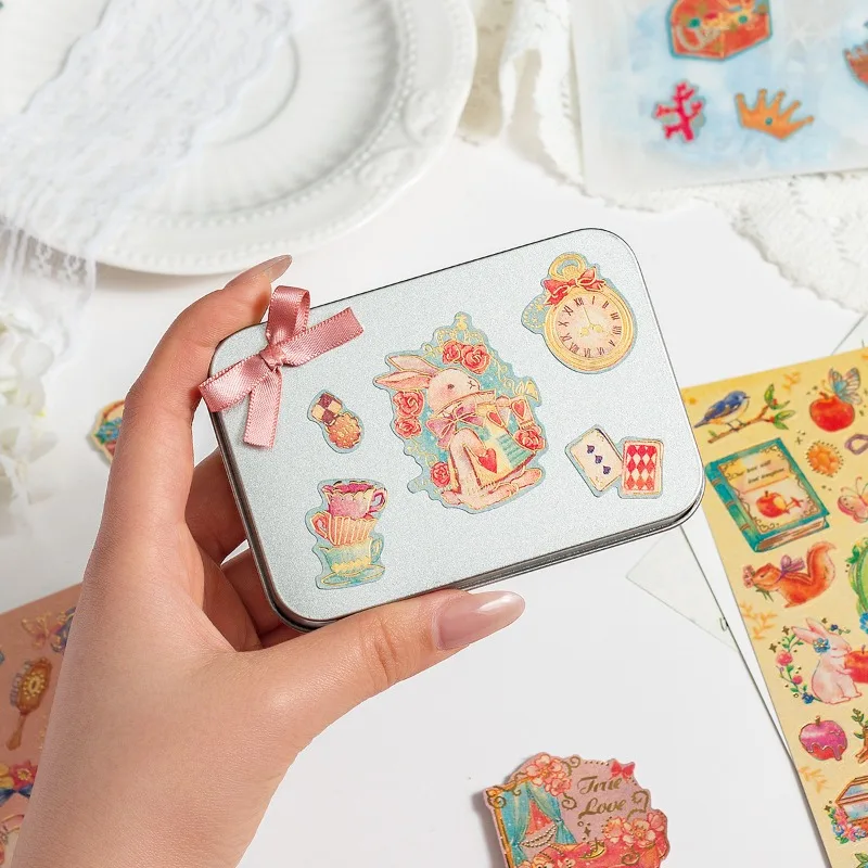 Adhesivos decorativos princesa y hadas con flores doradas para diario - imagen 3