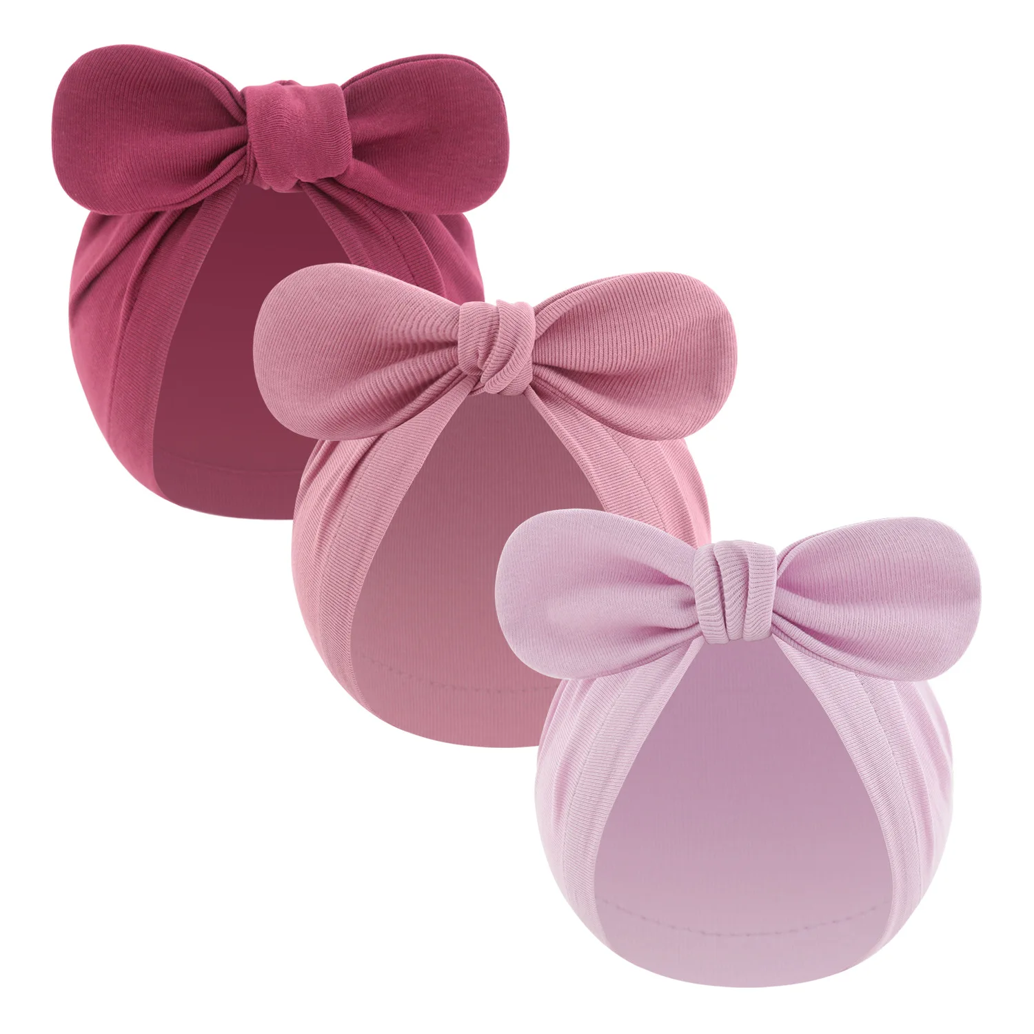 Gorro infantil de orejas de conejo con nudo de color sólido - imagen 5