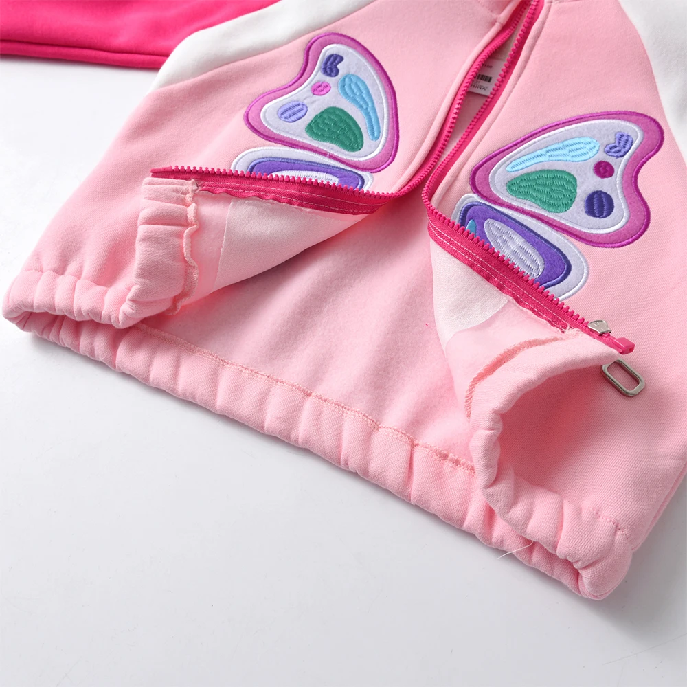 DXTON Chaqueta de algodón con cremallera para niña – Mariposa otoño - imagen 4