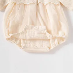 Mono de algodón de manga larga para bebé niña estilo princesa