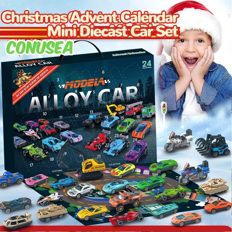 Calendario de Adviento: coches de aleación con inercia deslizantes