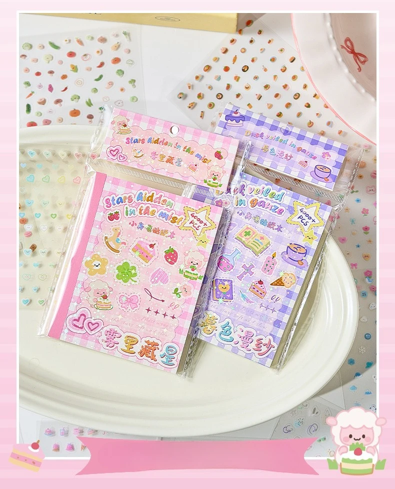Mini libro de pegatinas troqueladas
