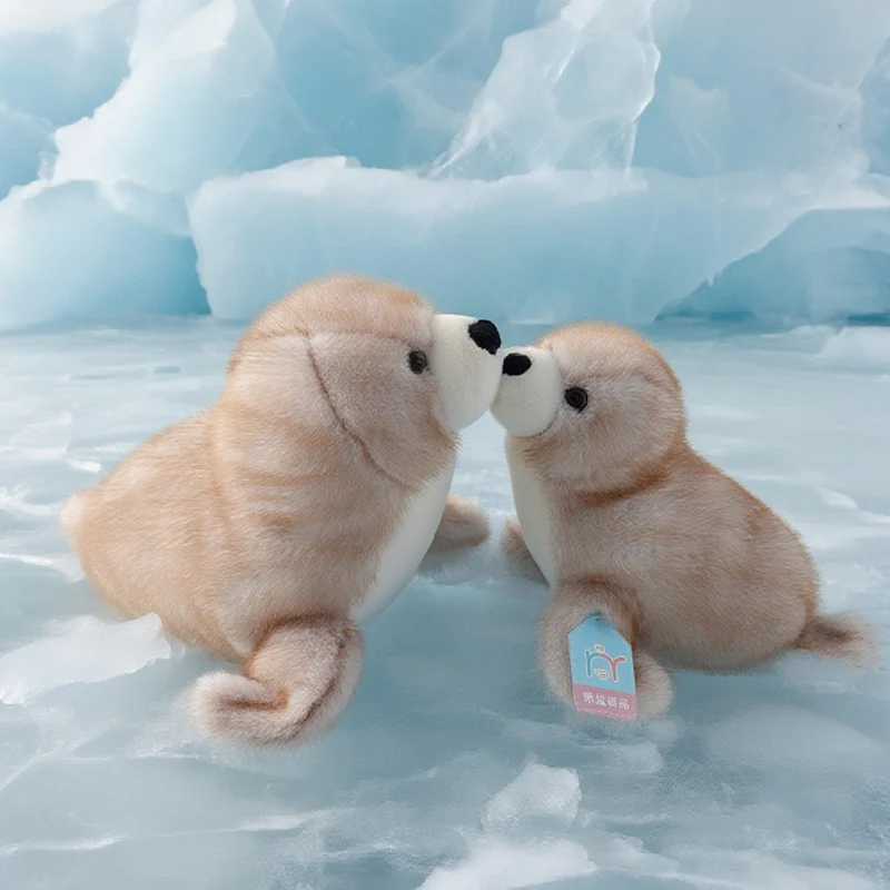 Peluche de foca marina realista con suave relleno blanco y gris - imagen 2