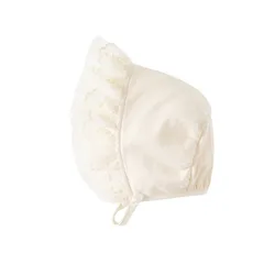 Mono bebé niña con cuello Peter Pan de encaje y sombrero