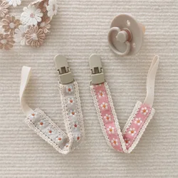 Cadena de chupete bordada con flores estilo étnico anticaída