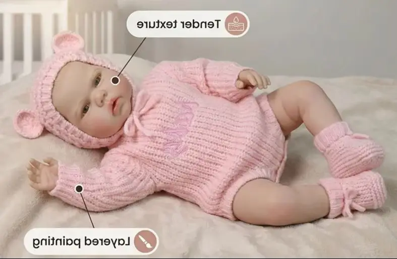 NPK muñeca reborn realista artesanal de bebé despierto - imagen 4