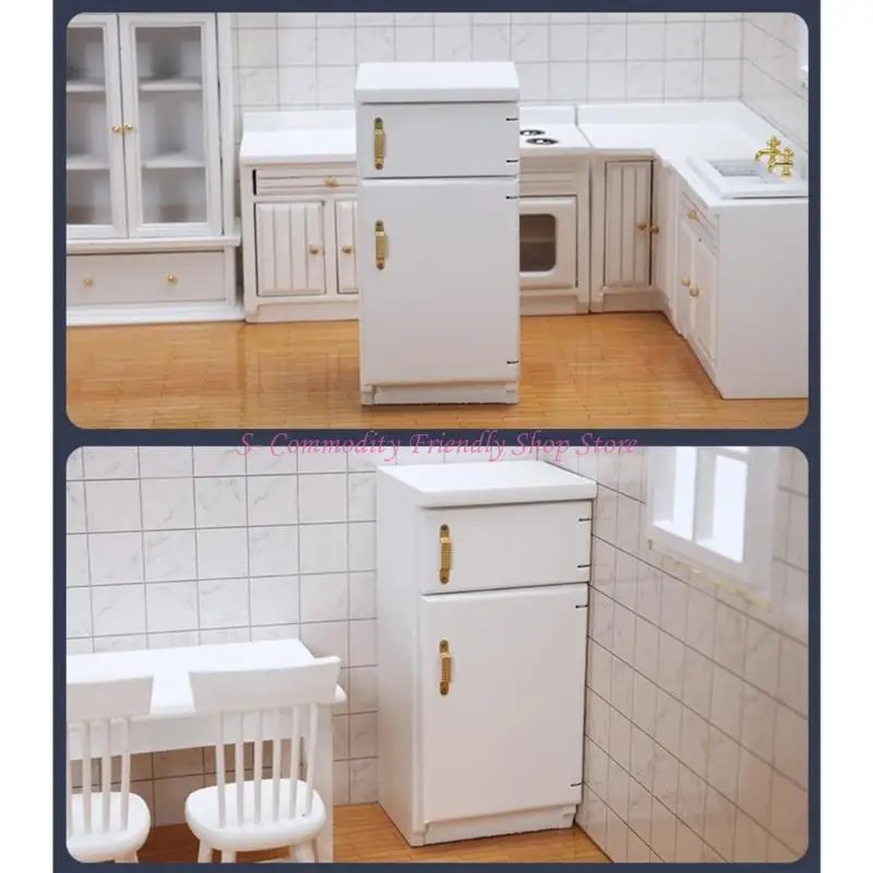 Mueble de madera en miniatura para fregadero a escala