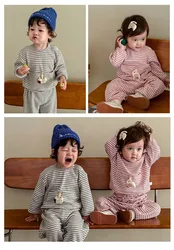MILANCEL conjunto de invierno con capucha rayada para niños