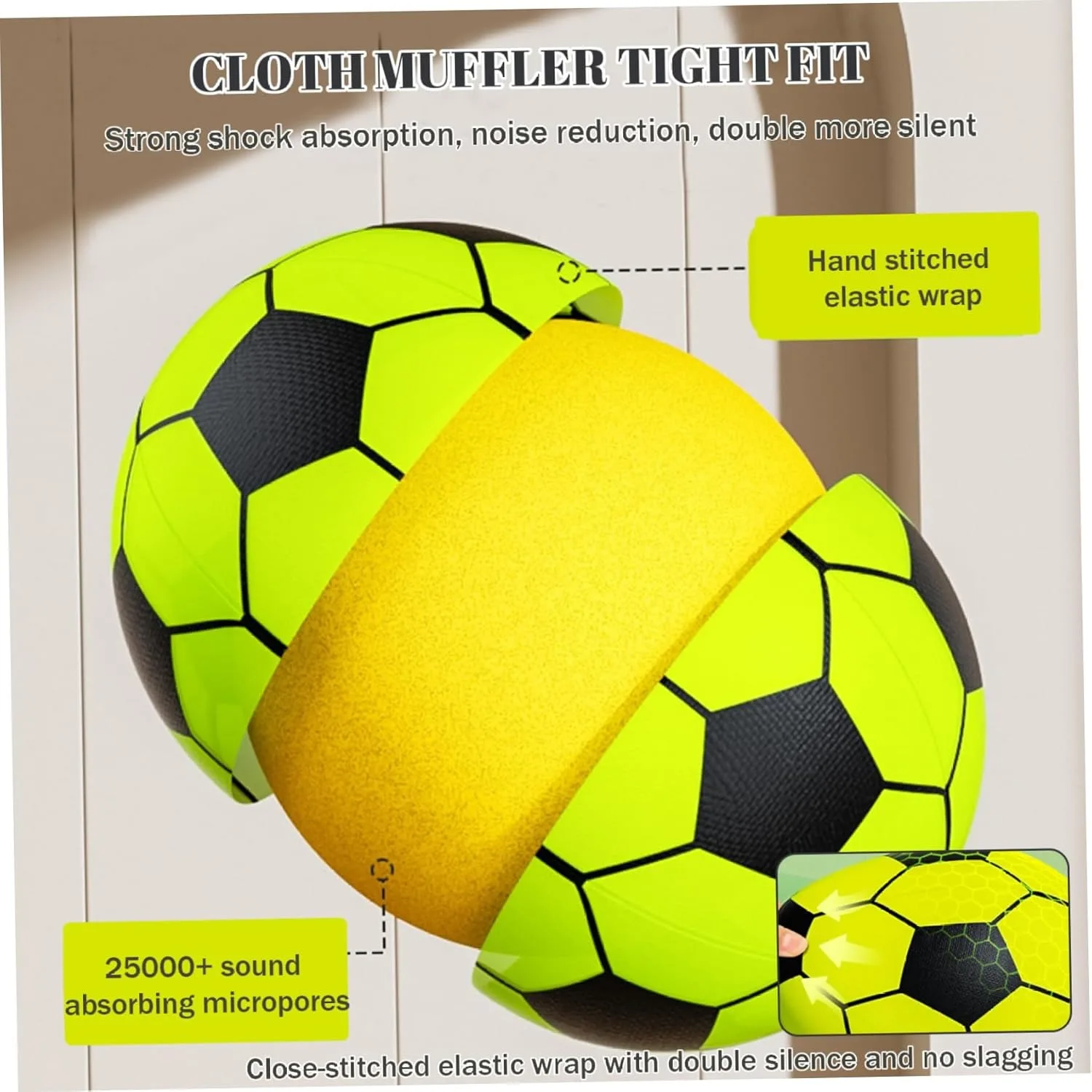Balón de fútbol silencioso de espuma PU para niños – interior - imagen 5