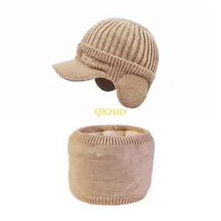 Gorro tejido infantil cortaviento con orejeras para invierno y escuela