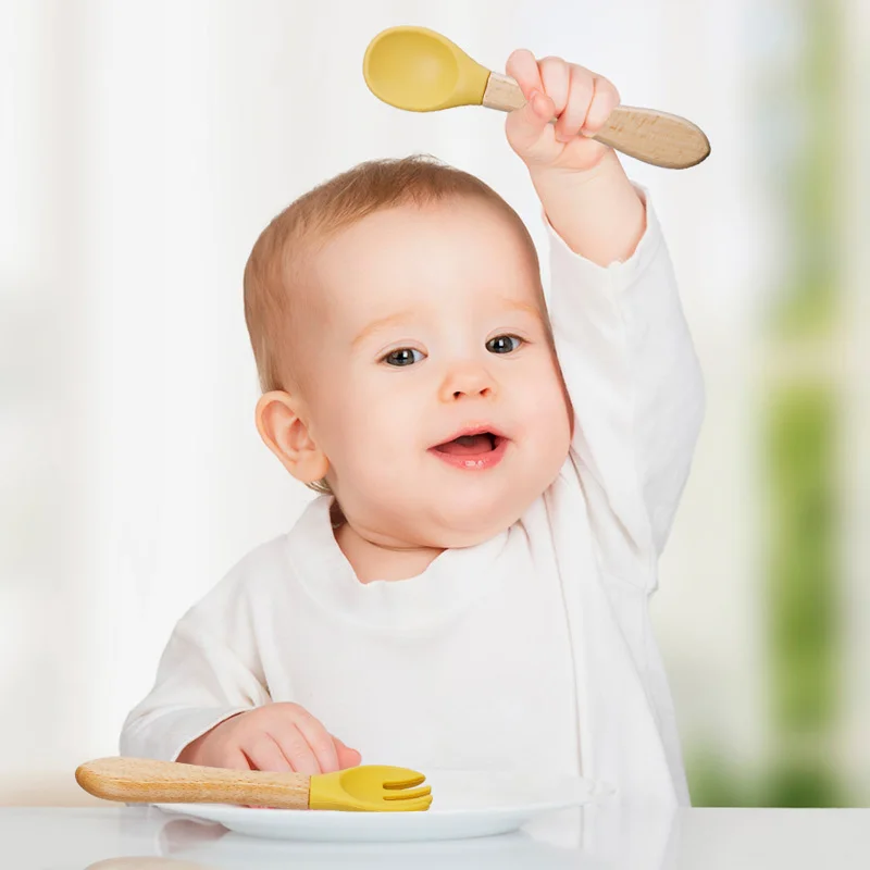 Cucharas de silicona para bebé – Utensilios de aprendizaje seguros - imagen 5