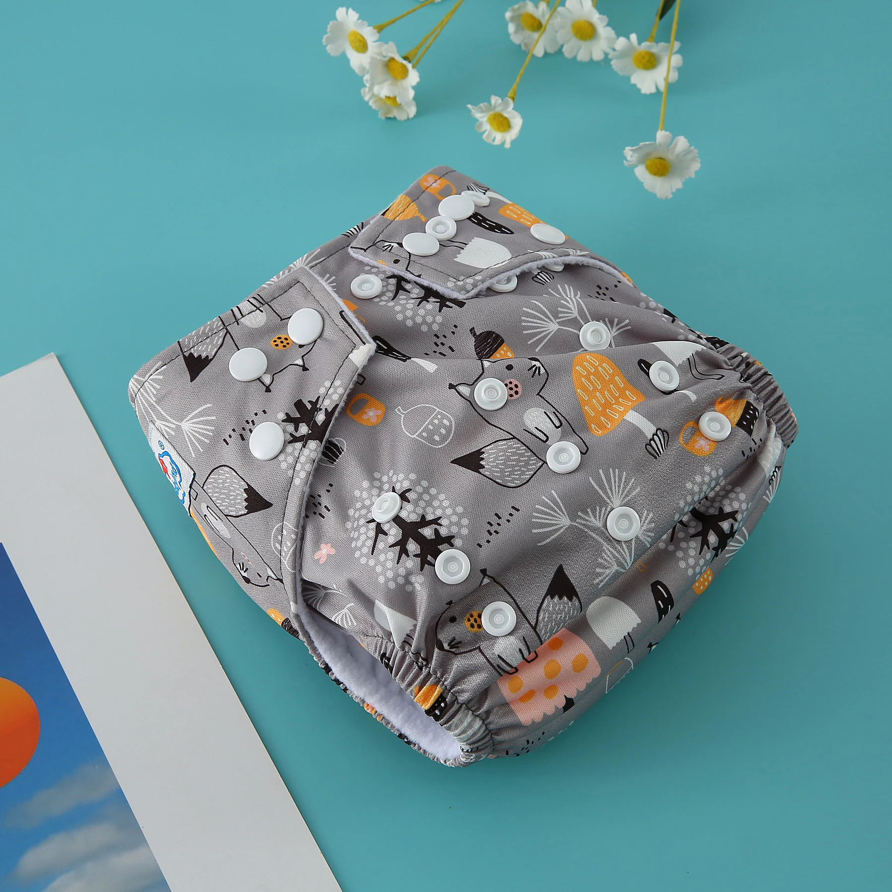 Cubierta de pañal de bolsillo ajustable impermeable eco para bebé - imagen 4