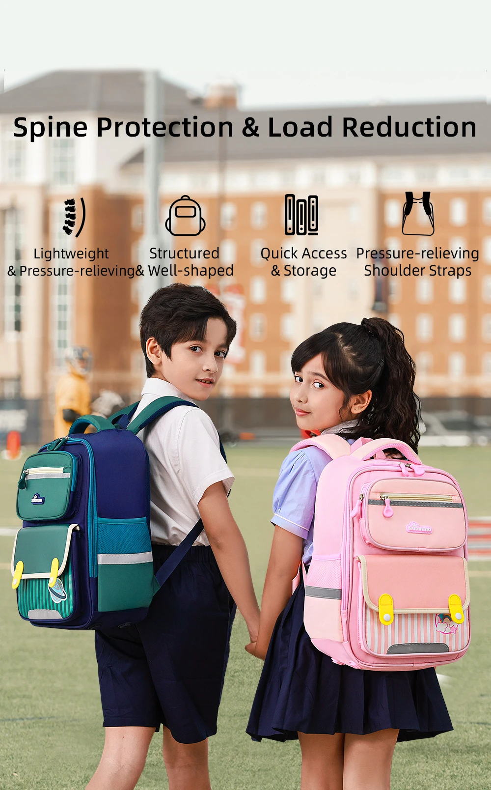 Mochila infantil con múltiples bolsillos