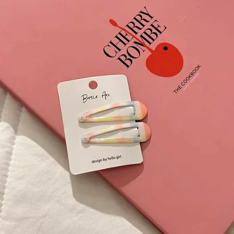 Horquillas de colores para niñas – Estampado oso y frutas
