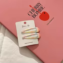 Horquillas de colores para niñas – Estampado oso y frutas