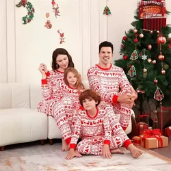 Pijama navideño a juego para niños y familia, cuello redondo