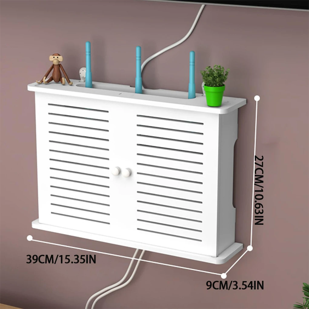Estante mural sin perforaciones para router WiFi y decodificador - imagen 2