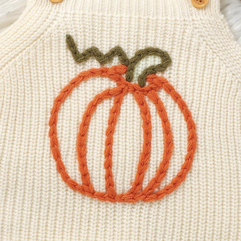 Mono tejido calabaza bebé Halloween con tirantes 0-18m - imagen 3
