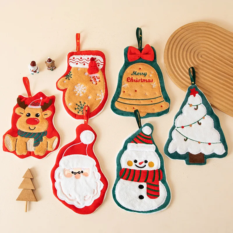 Toallas navideñas para bebé de lana coral – Papá Noel y muñeco de nieve - imagen 5