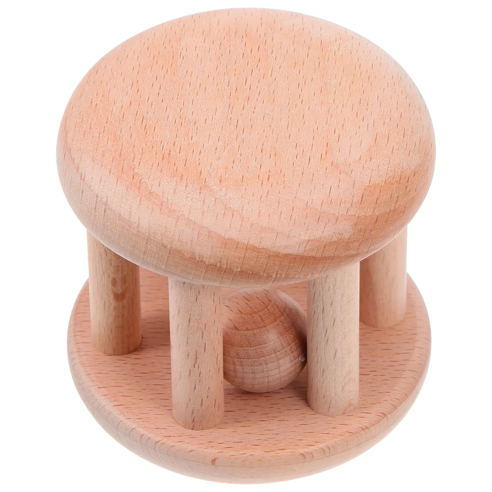 Sonajero de madera en mano para bebé: campana educativa ligera - imagen 5