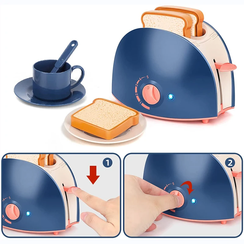 Cocina de juguete infantil con cafetera, licuadora y tostadora - imagen 3