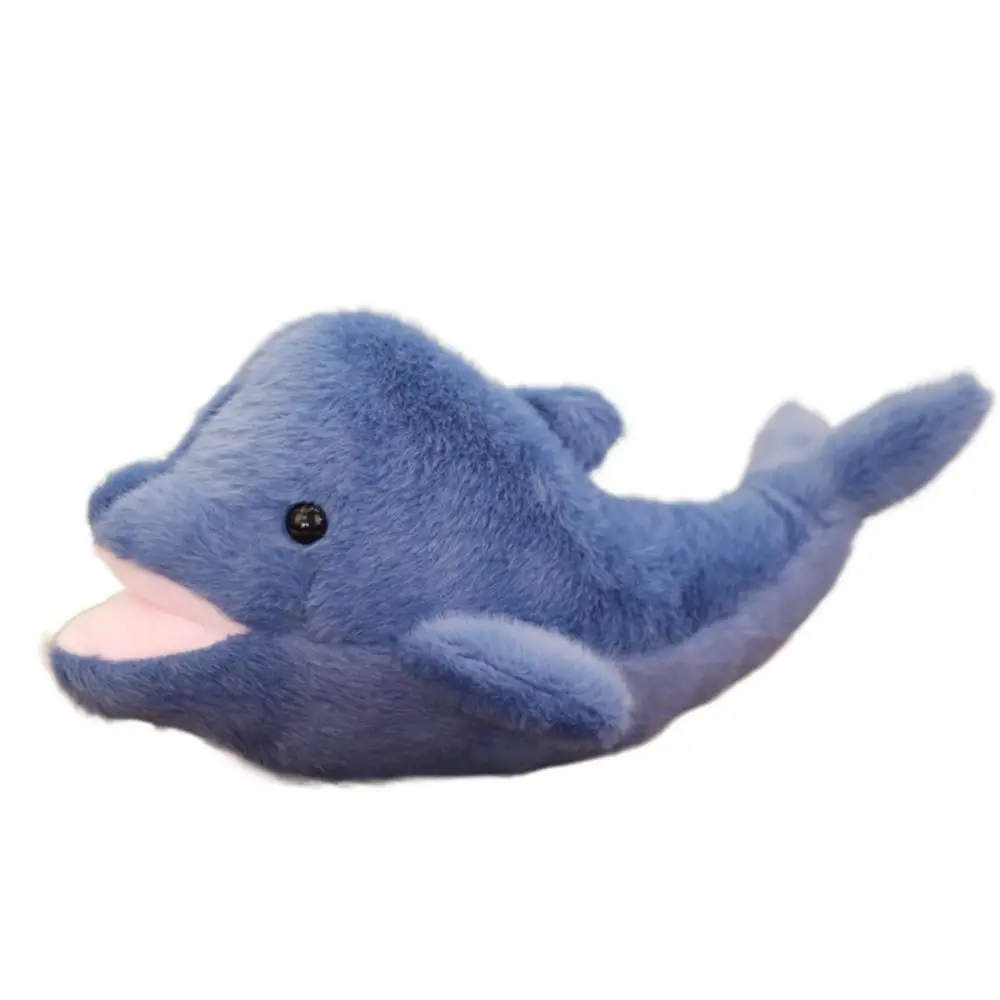 Peluche delfín suave de algodón, animal marino esponjoso hecho a mano
